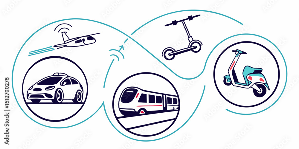 Obraz premium Design Futuristic Transportation Logo Icons Repres 11