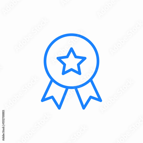 award ribbon star icon sign vector