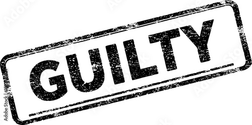 Guilty - rubber stamp with grunge effect - vector illustration
