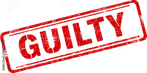 Guilty red stamp vector