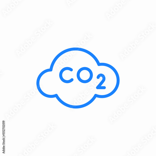 co2 cloud emission icon sign vector