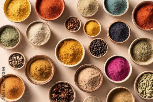 A variety of spices and her...
