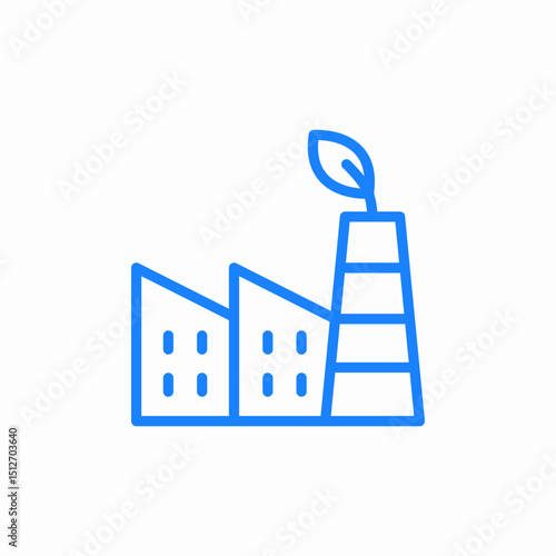 green factory building icon sign vector