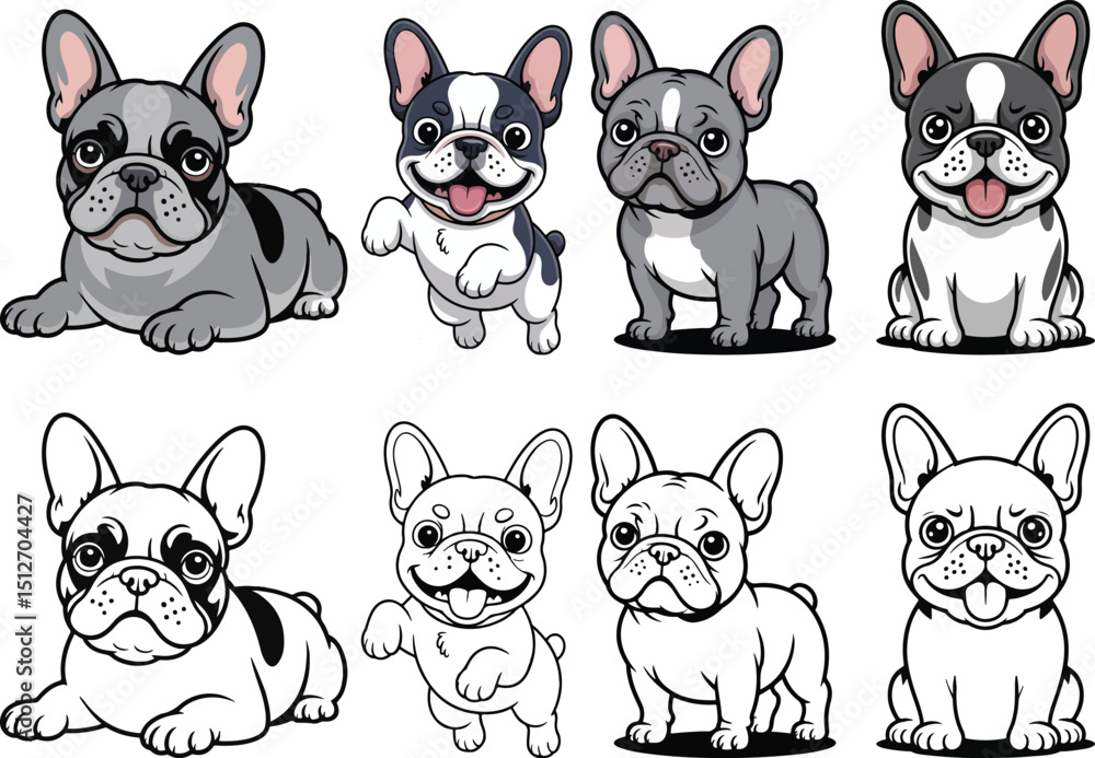 Funny french bulldog vector Funny french bulldog vector