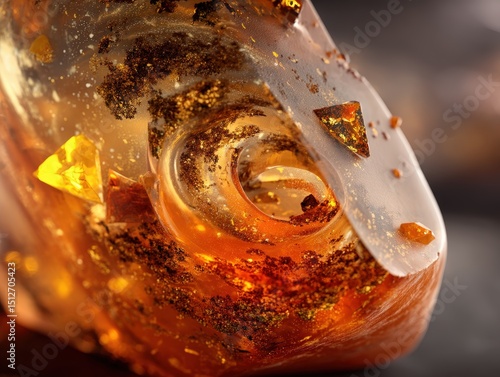 Swirling amber-hued resin w...