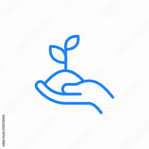 nurturing plant hand icon sign vector