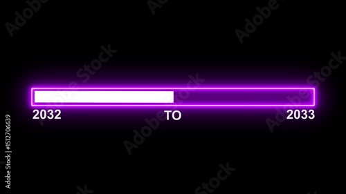 Wallpaper Mural Loading bar from 2032 to 2033 new year transfer animation. Year change concept. New year 2033 loading bar animation. Torontodigital.ca