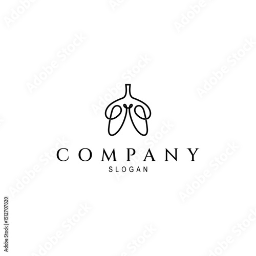 abstract lungs logo in linear design style