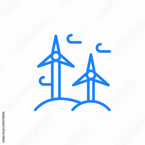 wind turbine farm energy icon sign vector
