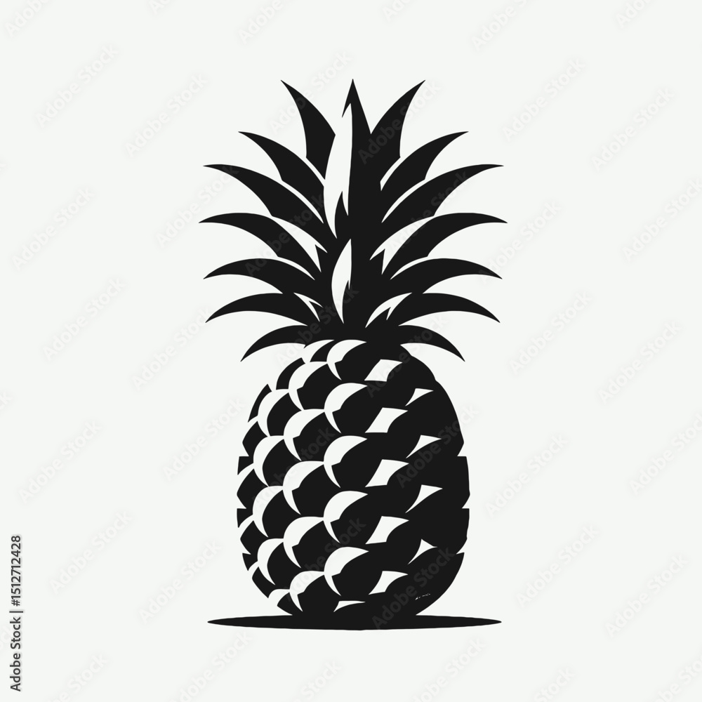 Obraz premium a pineapple vector silhouette,