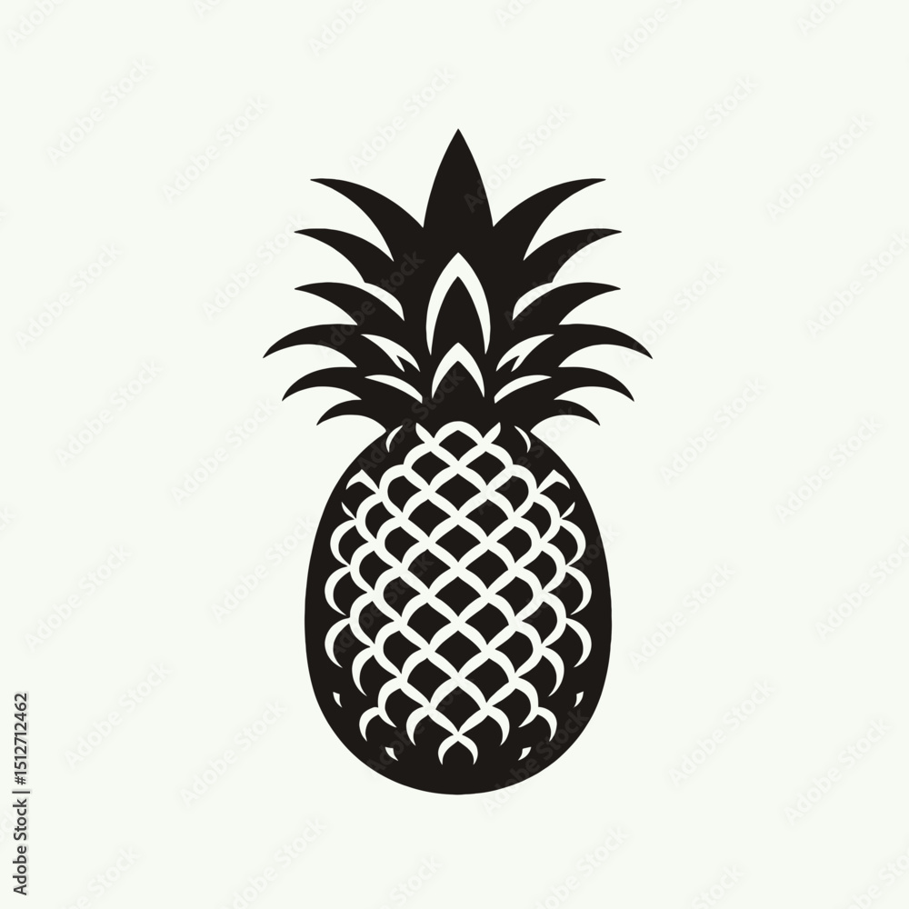 Obraz premium a pineapple vector silhouette,