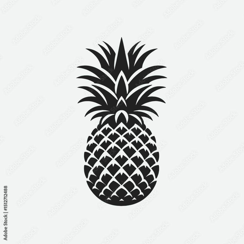 Obraz premium a pineapple vector silhouette,