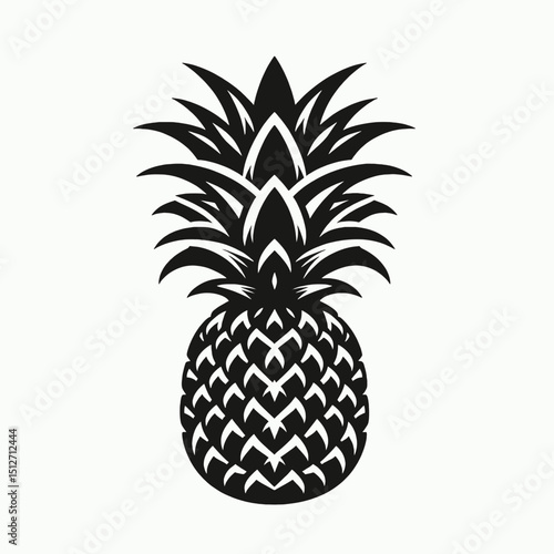  a pineapple vector silhouette,