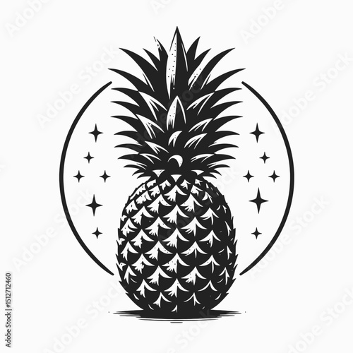  a pineapple vector silhouette,