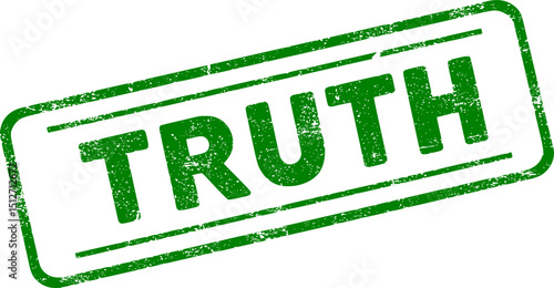 Truth - green rubber stamp with grunge effect - vector illustration

