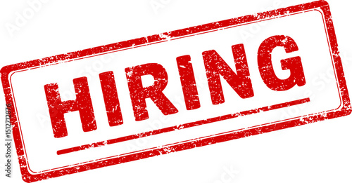 Hiring red stamp vector