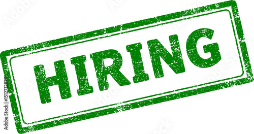 Hiring green stamp vector