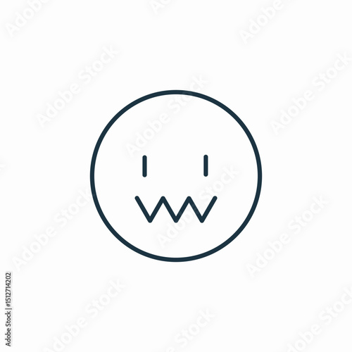 scared face icon sign vector