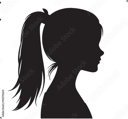 Elegant Woman Silhouette Profile in Circle Design – Black and White Vector Illustration

A minimalist and elegant black and white silhouette illustration of a woman’s side profile with flowing hair in