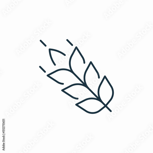 wheat line icon sign vector
