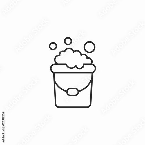 bucket foam icon sign vector
