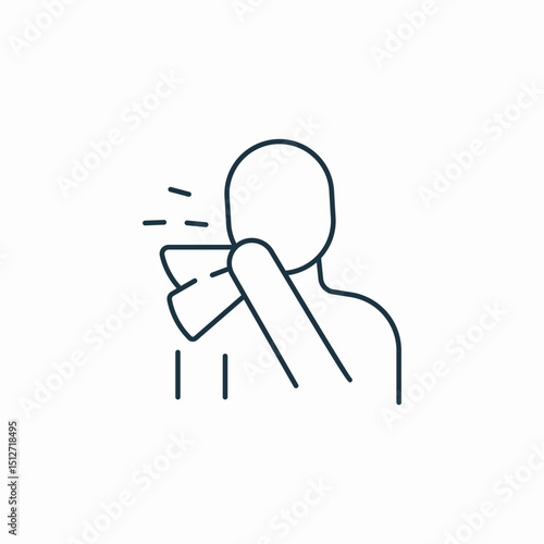 coughing sickness icon sign vector