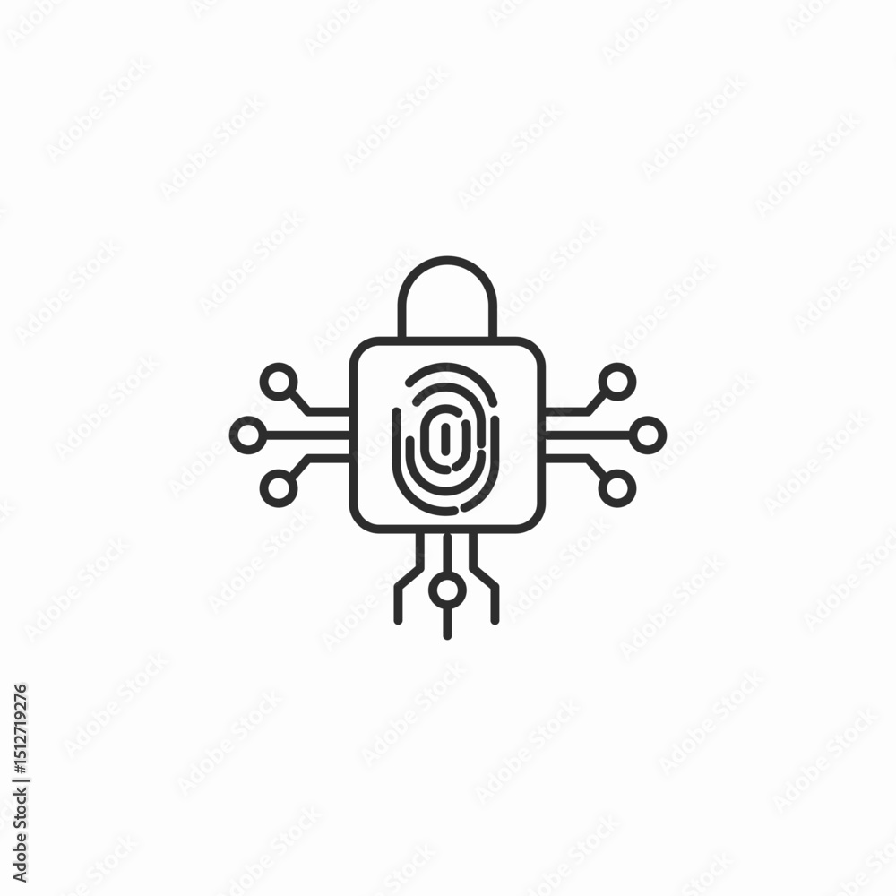 finger print lock icon sign vector finger print lock icon sign vector