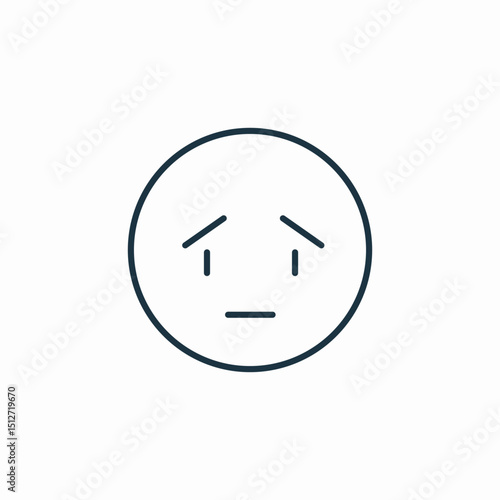 worried face emoji icon sign vector