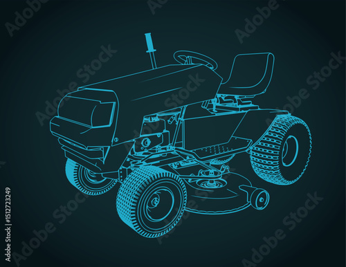 Tractor lawn mower sketch