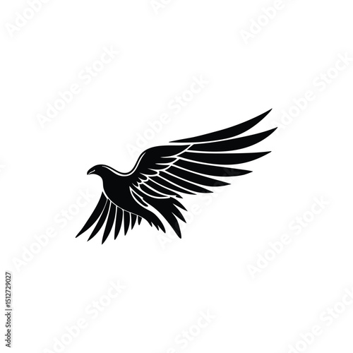  Black Eagle Silhouette – Minimal Vector Graphic