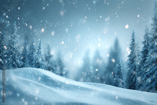 Wallpaper Mural Snowy Winter Landscape Scene With Pine Trees Torontodigital.ca