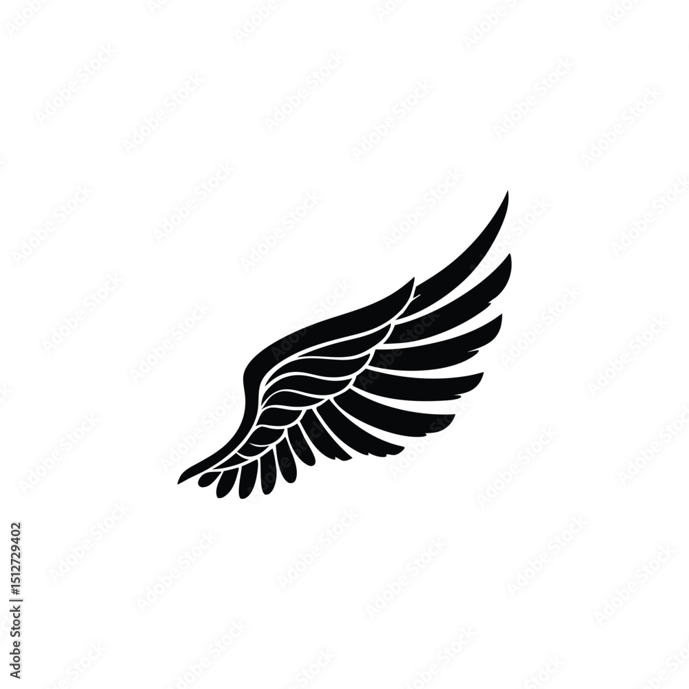Obraz premium Black Eagle Silhouette – Minimal Vector Graphic