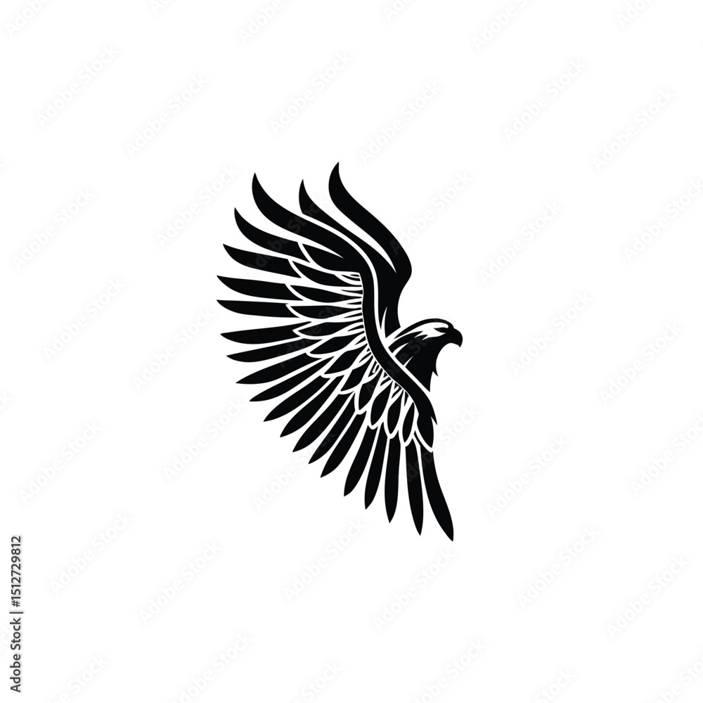 Fototapeta premium Black Eagle Silhouette – Minimal Vector Graphic
