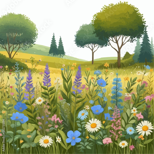 landscape with trees