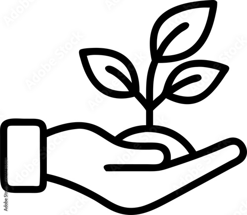 World Environment Day  Hand holding plant icon,World Environment Day concept. vector illustration on white background