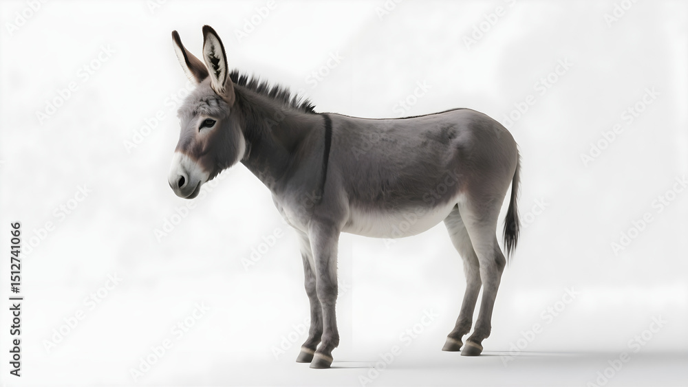 Obraz premium Donkey isolated on white background