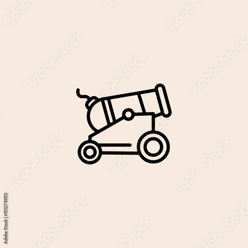 Cannon icon flat vector design.