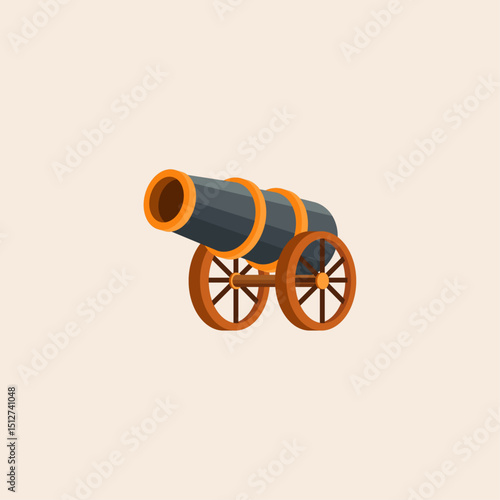 Cannon icon flat vector design.