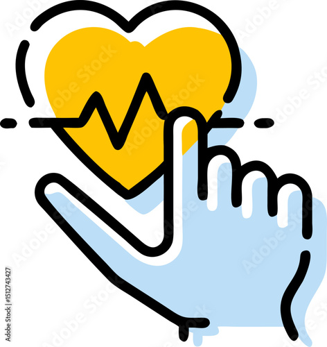 Hand tapping heart rate monitor app icon design