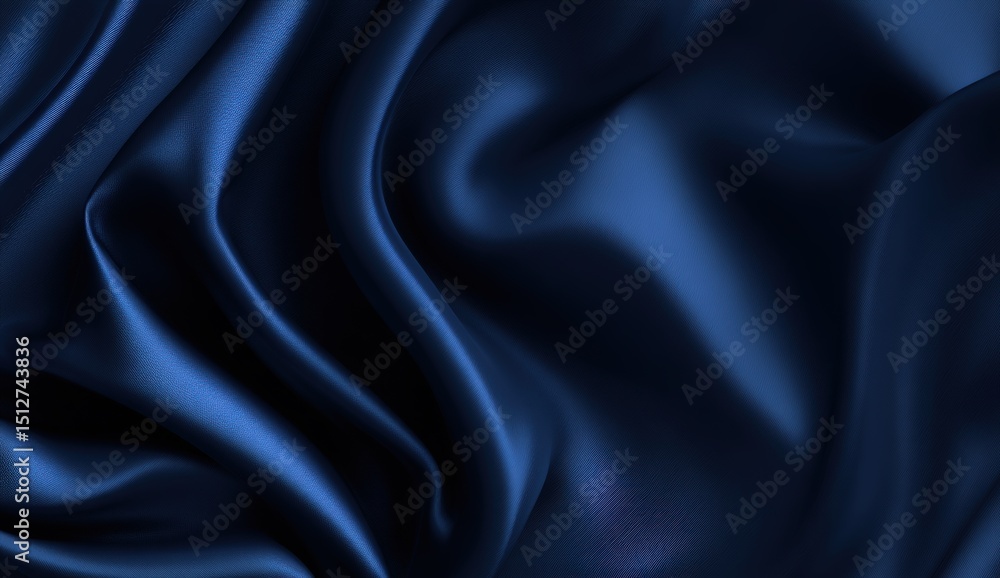 Deep Blue Satin Fabric Texture Deep Blue Satin Fabric Texture
