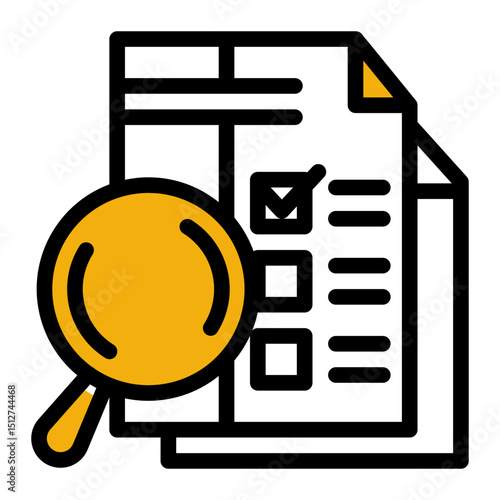 Icon for research, analysis, and data collection. (Color Lineal Style)