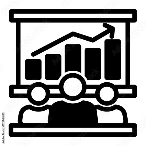 An icon representing presentations and discussions, symbolizing teamwork and idea sharing in a professional setting. (Mixed Style)