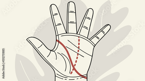 Open palm with fate lines and chiromancy details