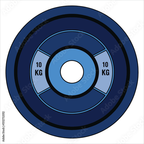 Dumbbell plate vector icon, fitness equipment design. Suitable for gym, workout, and strength training themes.