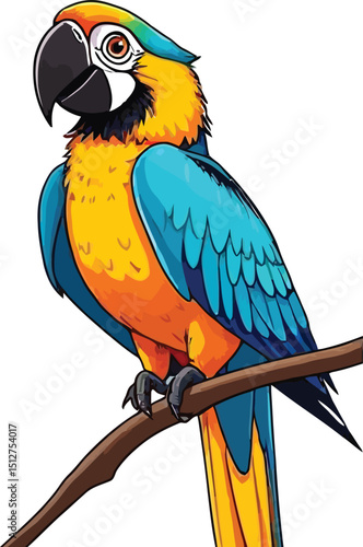 Cute cartoon a illustrator vector Macaw