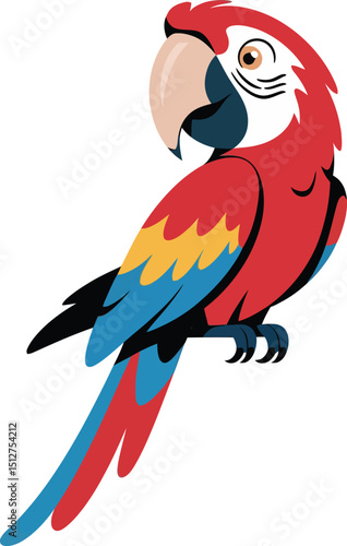 Cute cartoon a illustrator vector Macaw