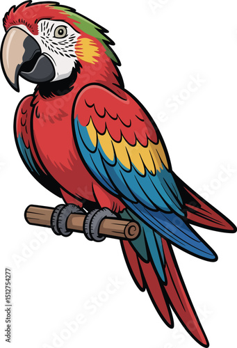 Cute cartoon a illustrator vector Macaw