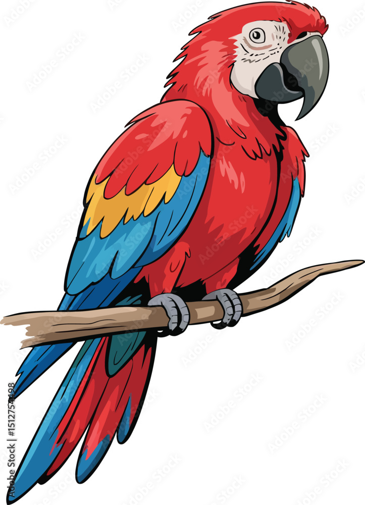 Fototapeta premium Cute cartoon a illustrator vector Macaw