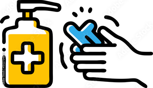 Hand sanitizing with pump bottle dispenser hygiene