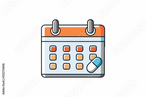 Medication schedule reminder calendar pill icon